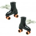 Black Roller Skates Cufflinks 