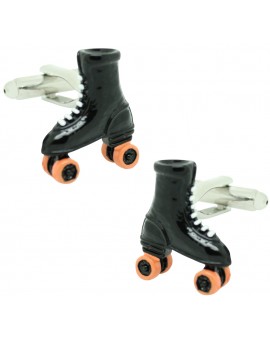 Black Roller Skates Cufflinks 