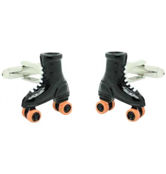Black Roller Skates Cufflinks 