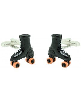 Black Roller Skates Cufflinks 