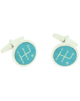 Blue Gear Lever Cufflinks  2
