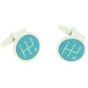 Blue Gear Lever Cufflinks 