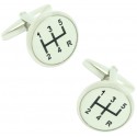 Gemelos para camisa Palanca de Cambios Blanca