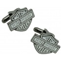 Gemelos para camisa Harley Davidson logotipo blanco