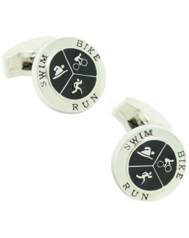 Round Triathlon Cufflinks 