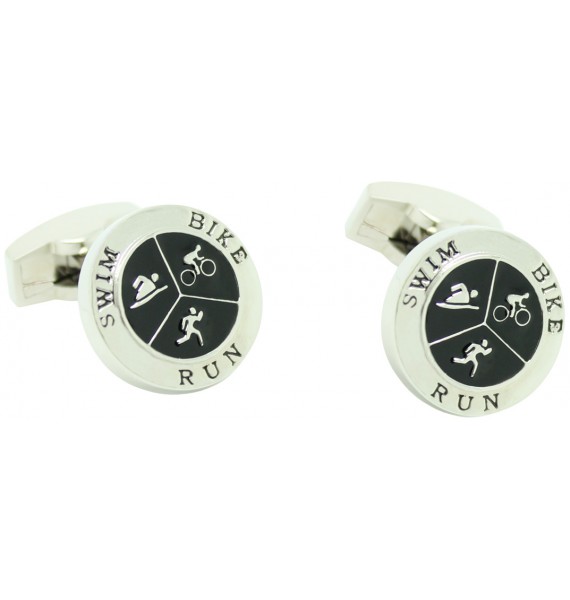 Round Triathlon Cufflinks 
