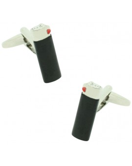 Black Clipper Lighter Cufflinks