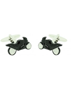 Black GP Motorbike Cufflinks 2