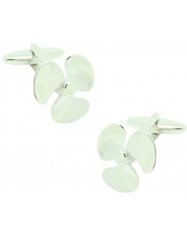 3D Silver Plated Boat Propeller Cufflinks 