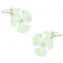 3D Silver Plated Boat Propeller Cufflinks 