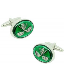 Gemelos para camisa Palos de Golf Cruzados en color Verde