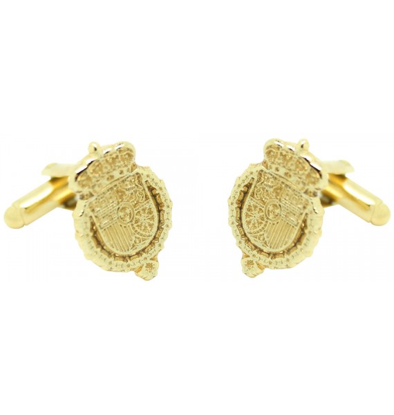 gemelos escudo de armas de la casa real dorado