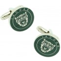 Green Jaguar Logo Grille Cufflinks 