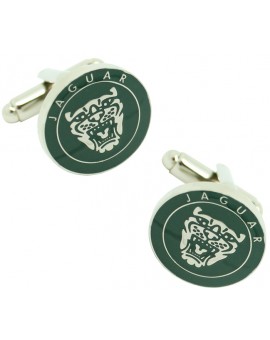 Green Jaguar Logo Grille Cufflinks 