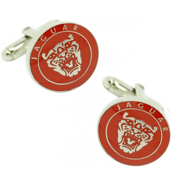 Red Jaguar Logo Grille Cufflinks 