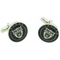gemelos para camisa logo jaguar negro de coche