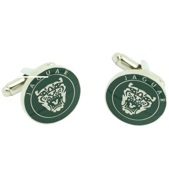 Green Jaguar Logo Grille Cufflinks 