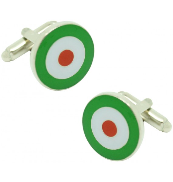 Red, White and Green Military Aircraft Insignia Cufflinks 