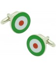 Red, White and Green Military Aircraft Insignia Cufflinks 