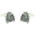 Sterling Silver Spain Shield Cufflinks