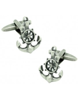 Gemelos para camisa Ancla con Timón diseño original