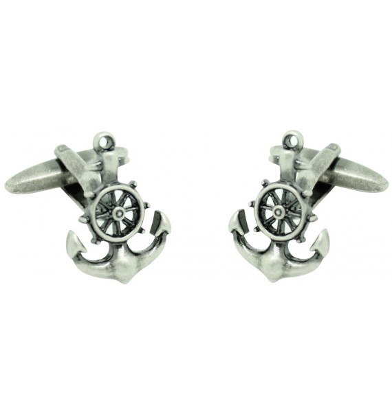 Gemelos para camisa Ancla con Timón diseño original