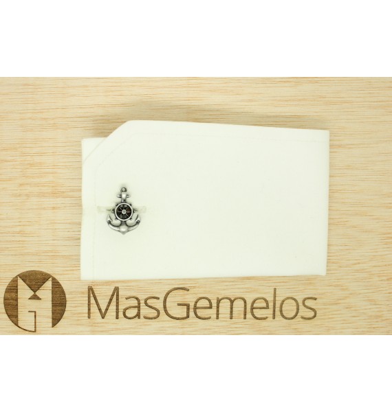 Gemelos para camisa Ancla con Timón diseño original