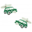 Green Mini Cooper Cufflinks 