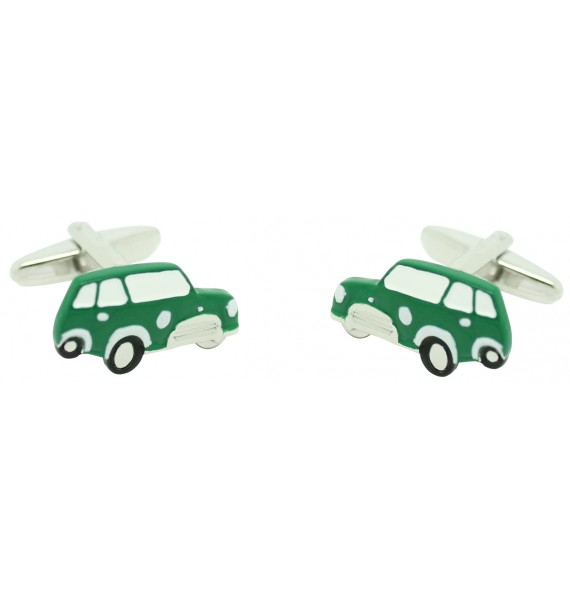gemelos personalizados coche mini verde para camisa