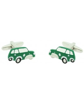 gemelos personalizados coche mini verde para camisa