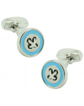 Blue Line Button Cufflinks 