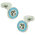 Blue Line Button Cufflinks 