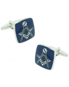 Gemelos Símbolo de Masonería Cuadrado Azul 
