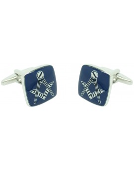 Navy Square Masonry Symbol Cufflinks 2
