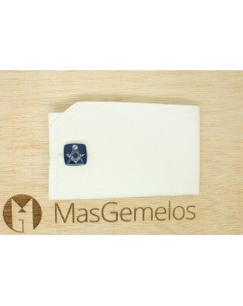 Navy Square Masonry Symbol Cufflinks