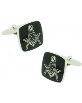 Gemelos Símbolo de Masonería Cuadrado Negro