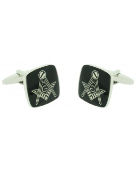 Black Square Masonry Symbol Cufflinks 2