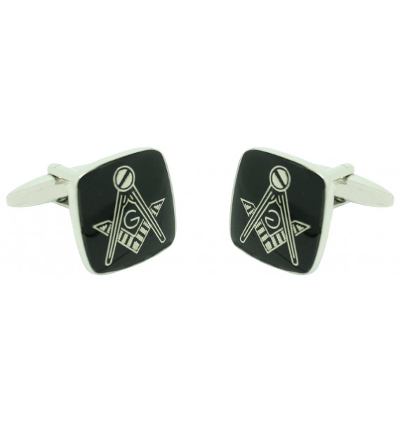 Black Square Masonry Symbol Cufflinks