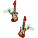 3D Red Electric Guitar Cufflinks 