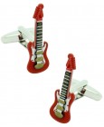 3D Red Electric Guitar Cufflinks 