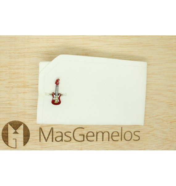3D Red Electric Guitar Cufflinks 