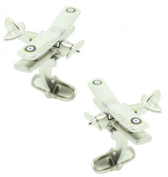 Silver Plated Sopwith Pup Cufflinks