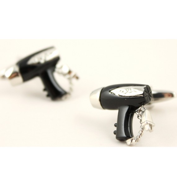 Black Hairdryer Cufflinks 