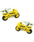 Yellow GP Bike Cufflinks 