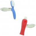 Blue Toothbrush and Red Toothpaste Cufflinks 