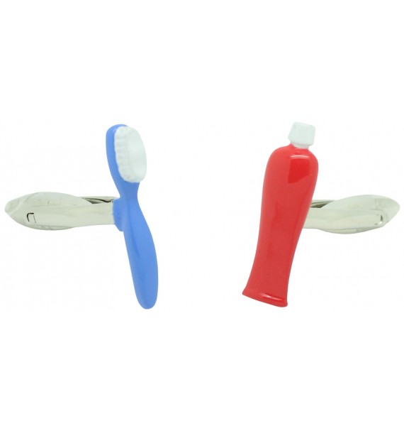 gemelos personalizados cepillo azul y pasta dentista