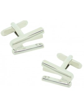 gemelos para camisa grapadora plateada