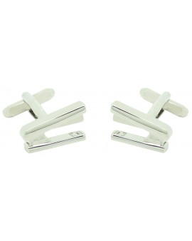 gemelos para camisa grapadora plateada 2