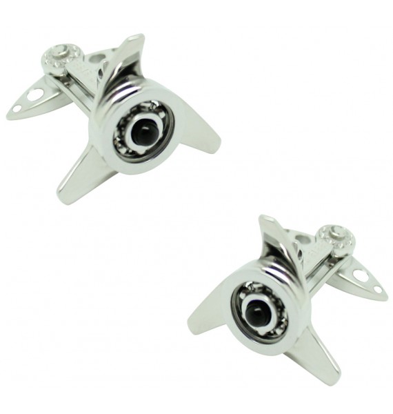 GTO Steel Black Spinner Cufflinks