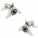 Gemelos para camisa Spinner Negro GTO Steel